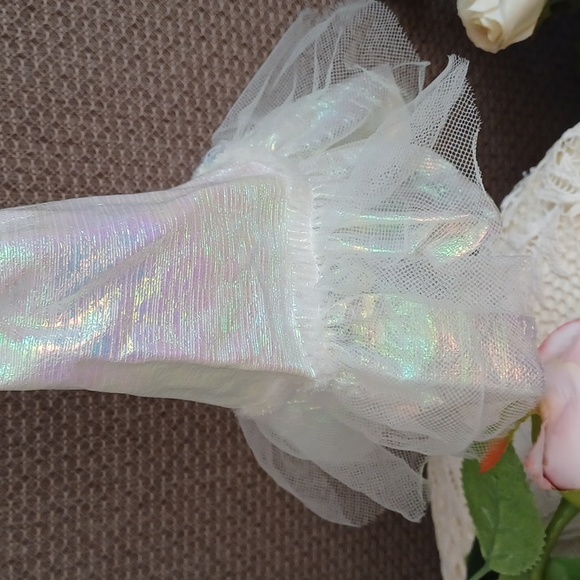 Vintage Barbie Dress Mattel Doll 80's Crystal Barbie Iridescent Dress Gown - Picture 5 of 17